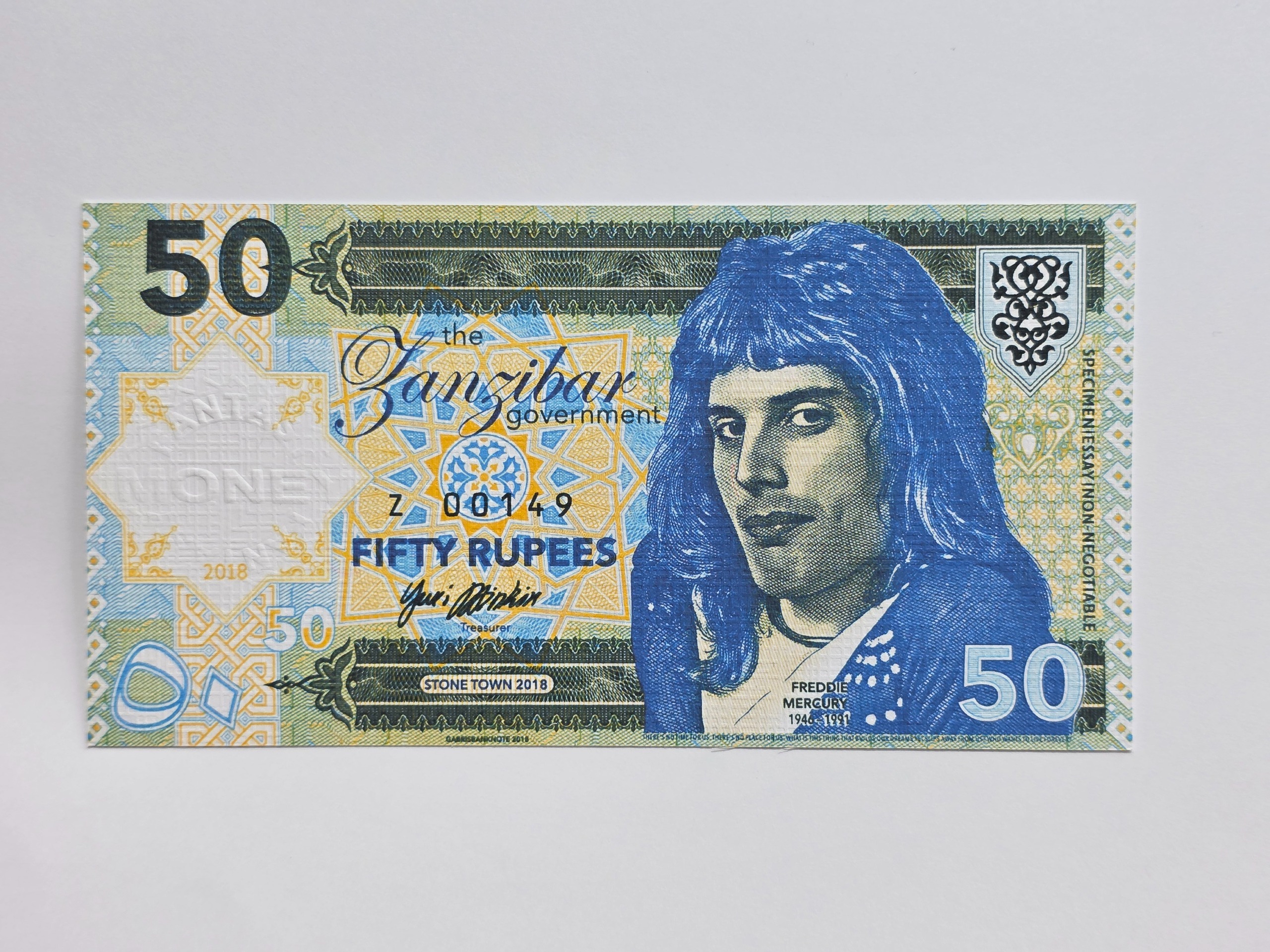 50 روپیه فردی مرکوری (کوئین) با کاغذی خاص Original