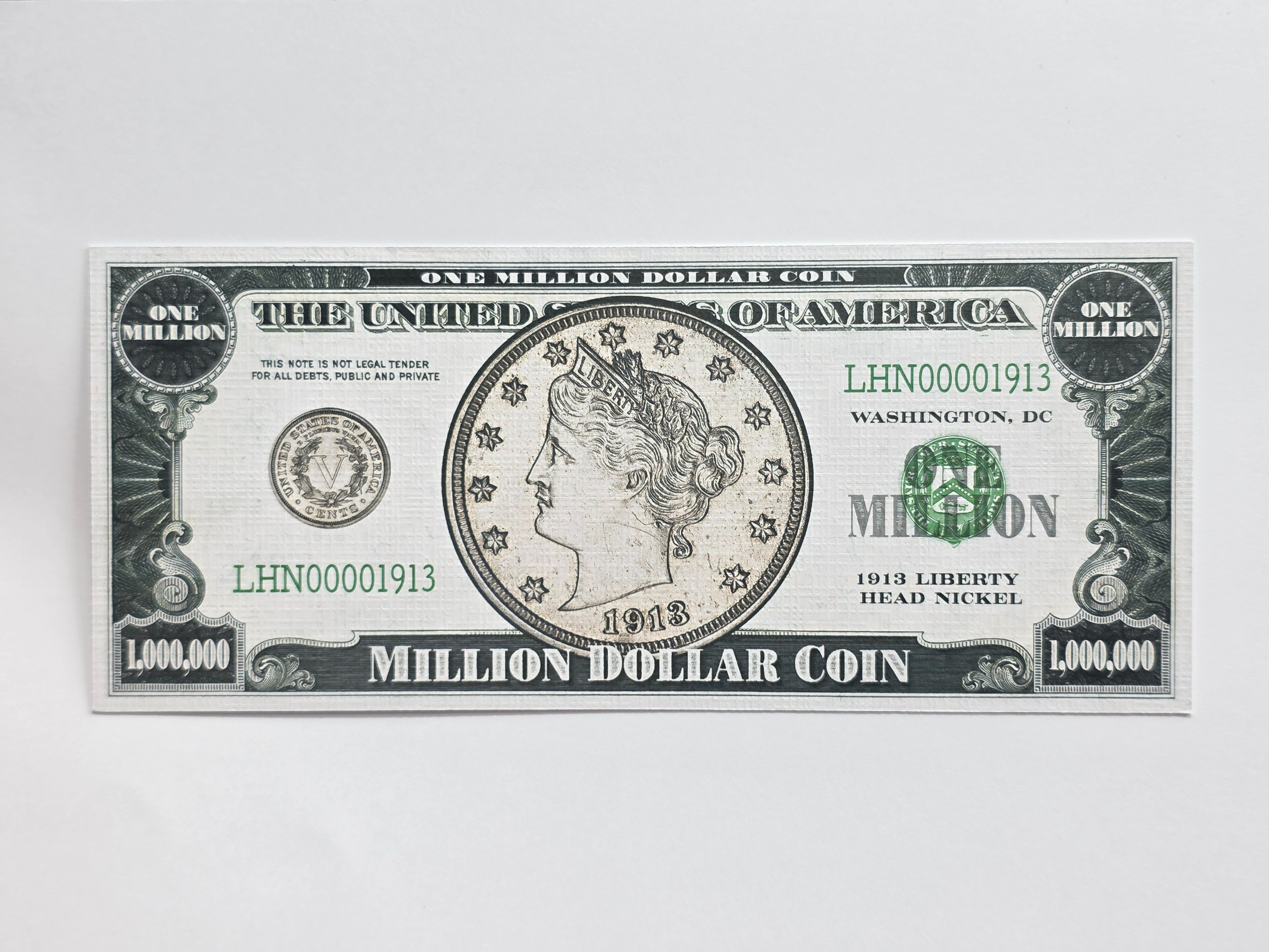 1 میلیون دلار آمریکا با کاغذی خاص Original تیپ 5