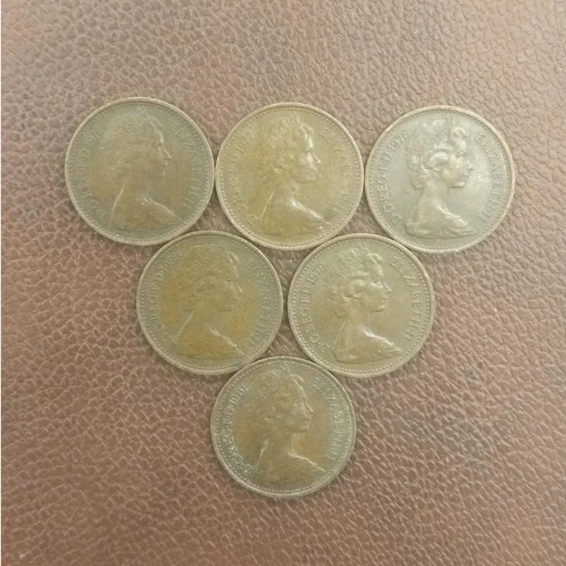 6 عدد سکه نیم نیو پنی الیزابت 1976 تا 1981