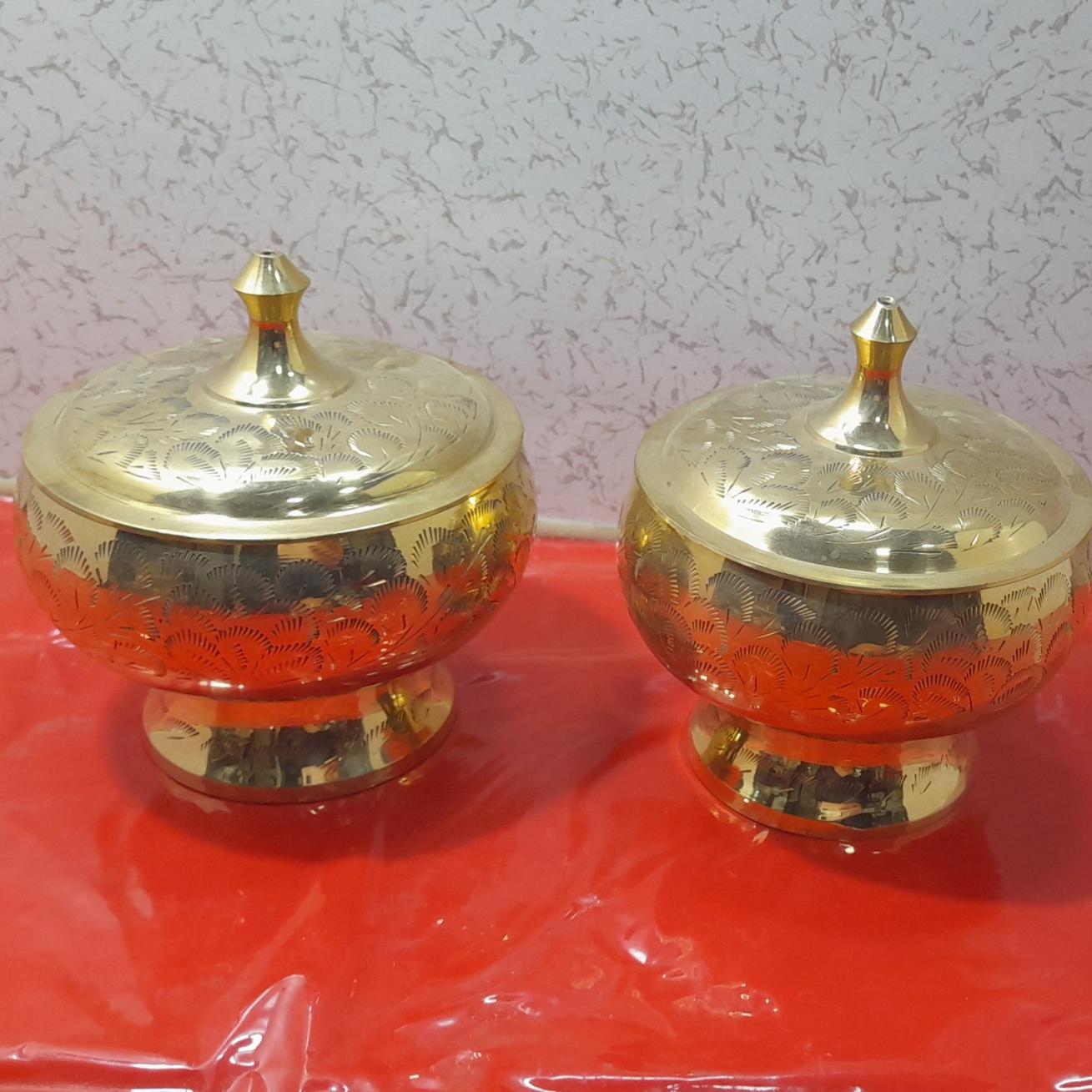 یک جفت قندان برنجی هندی