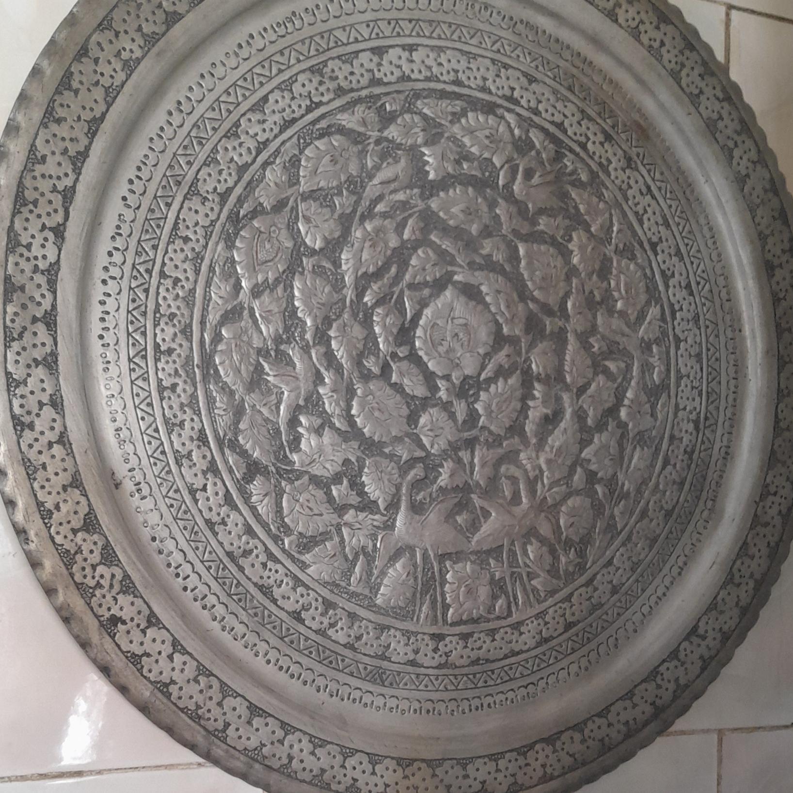 سینی مسی قلمکاری قدیمی