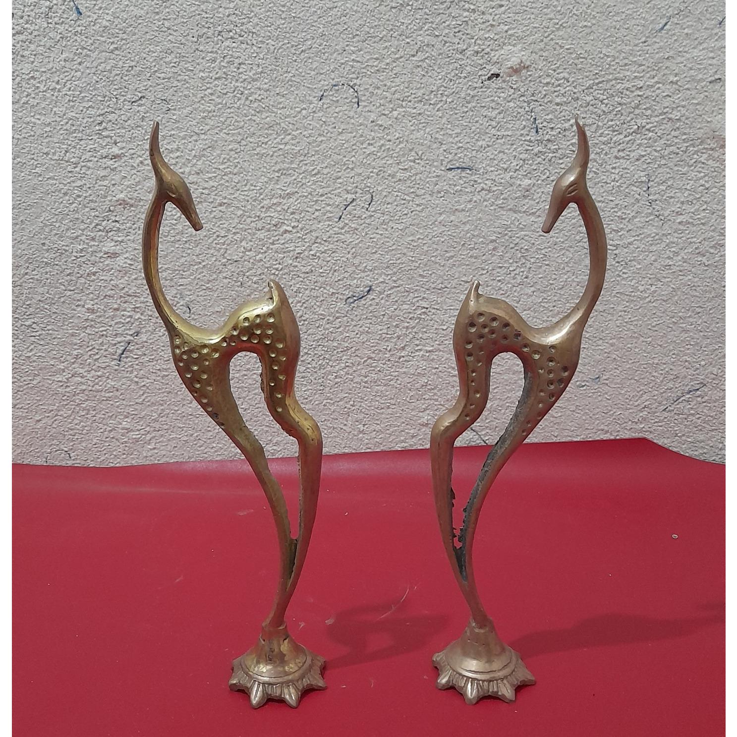 یک جفت مجسمه برنزی آهو