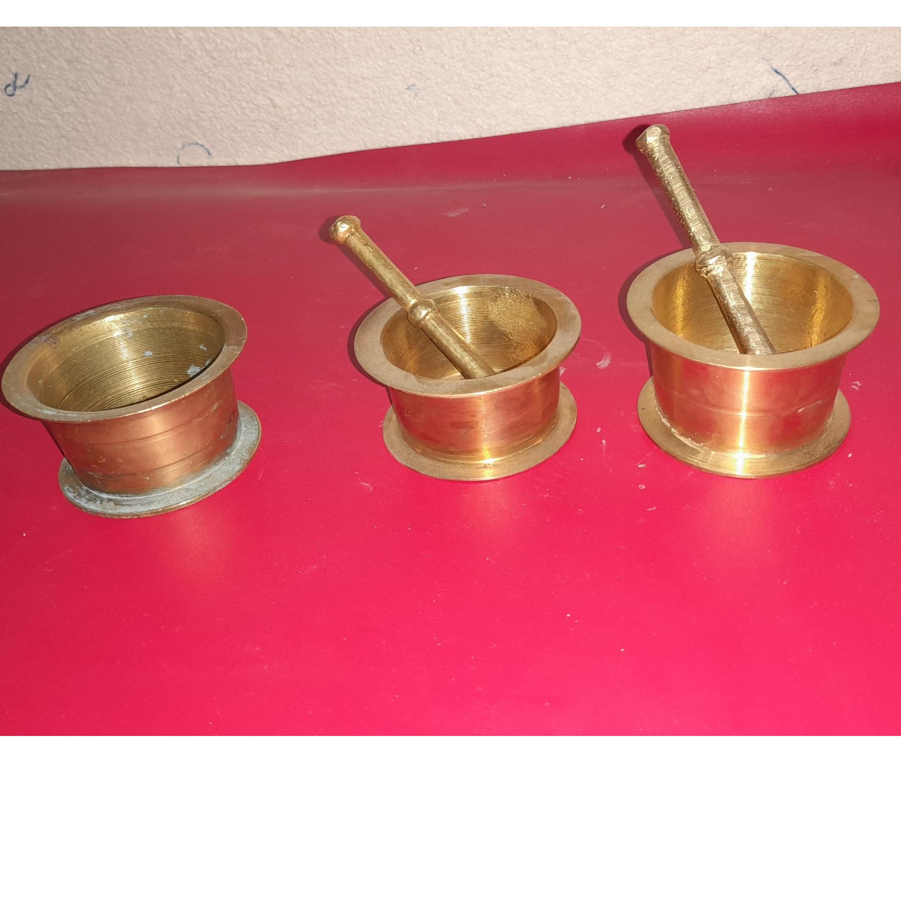 سه عدد هاونگ برنجی کوچک