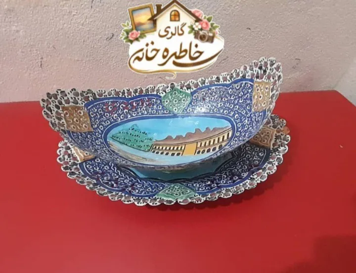 کشکول و زیره مینا کاری مسی قدیمی