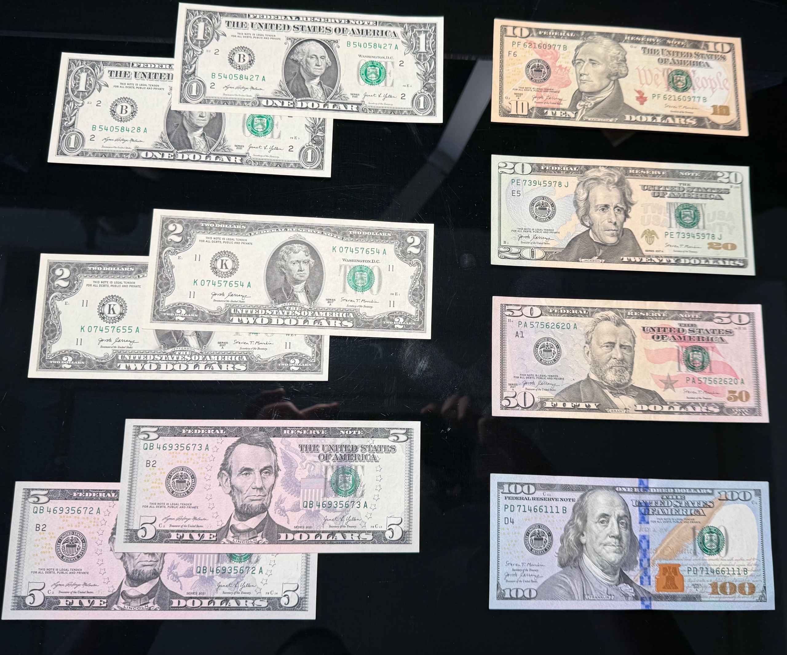 ست 1-100 دلار آمریکا سری جدید (توضیحات مهم)