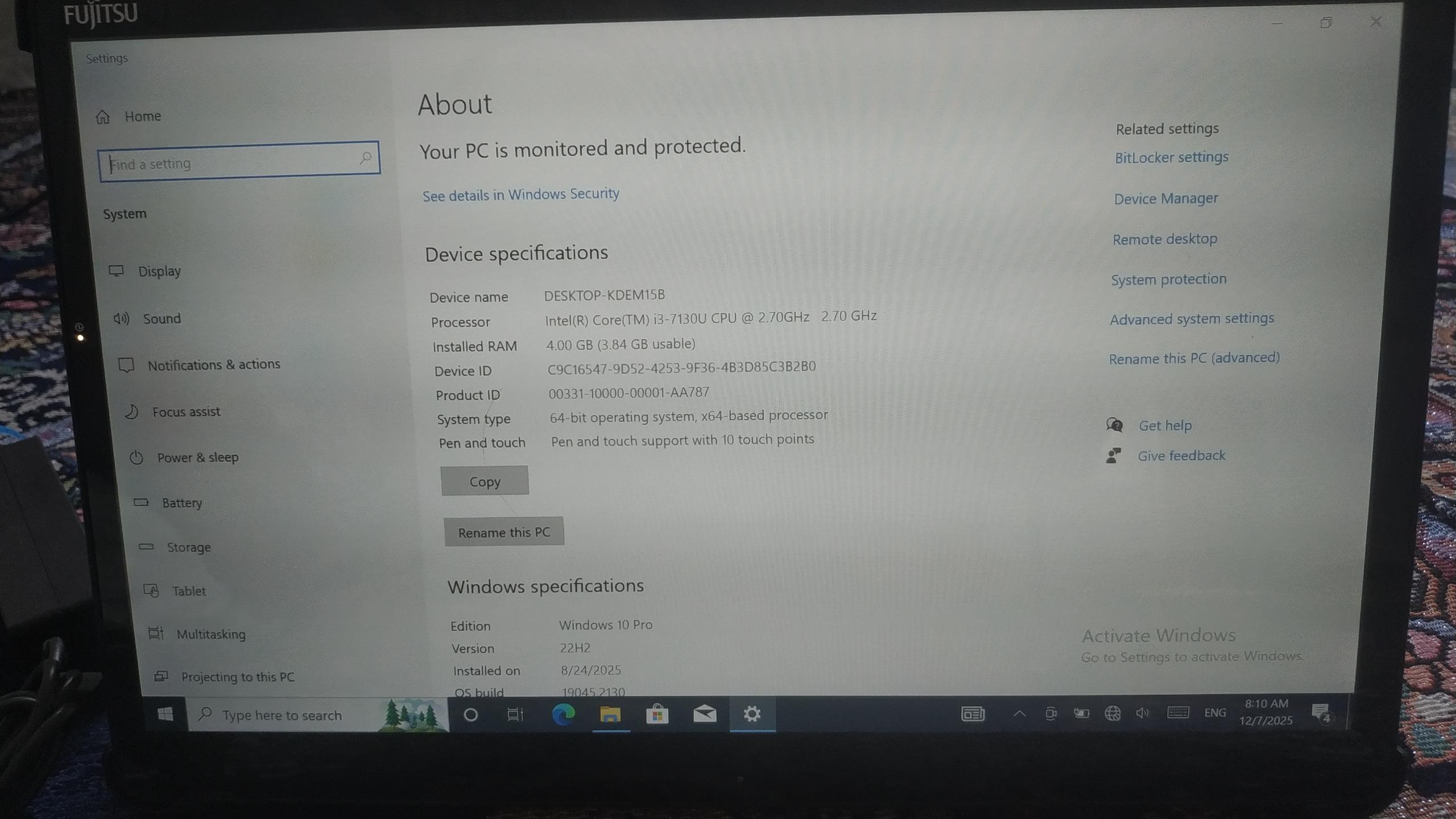 تبلت فوجیتسو 13.3 اینچ لمسی مدل q738