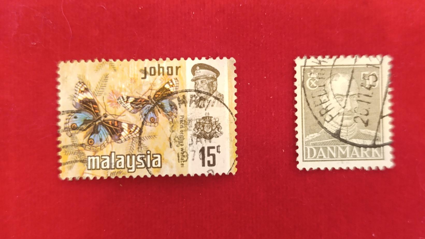 کد 103 و 102 تمبر خارجی مهر خورده