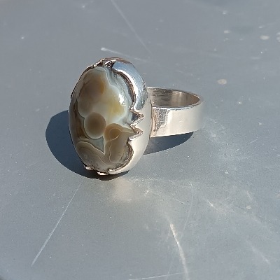 انگشتر سلیمانی رگه دار رکاب صفوی نقره 999