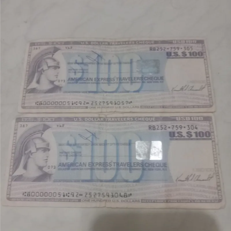تراول چک 100دلار امریکا