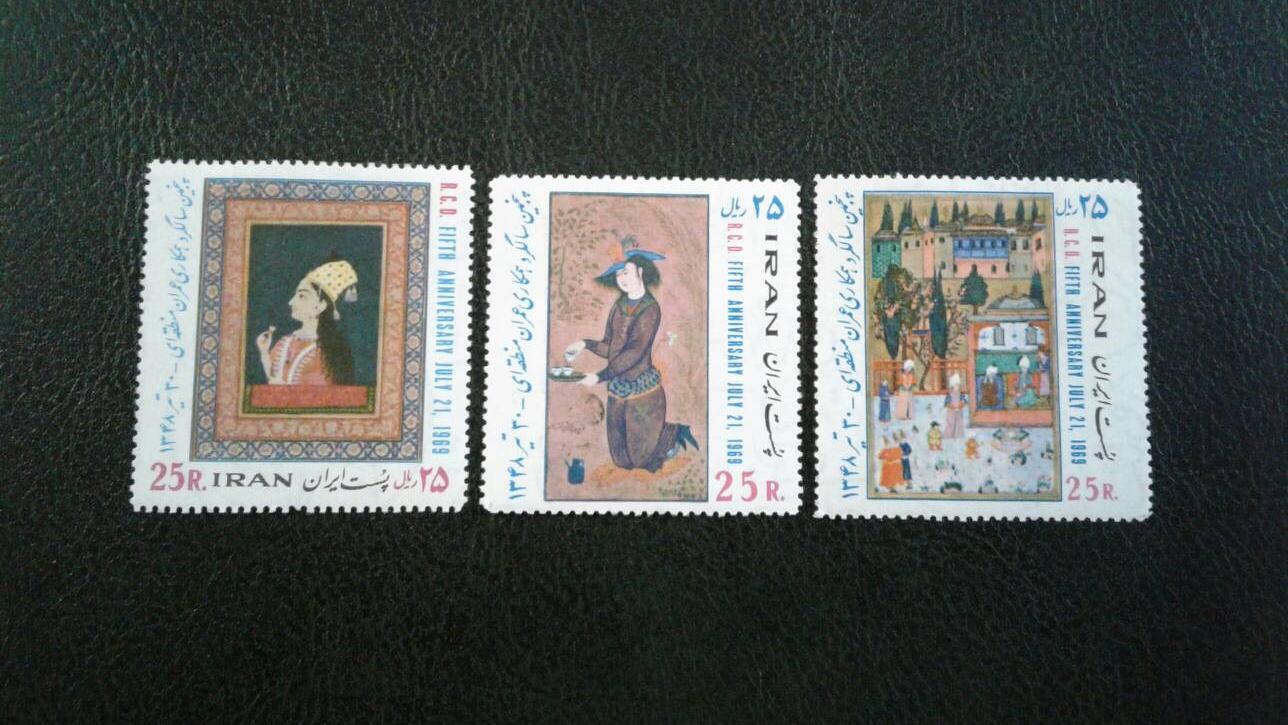 3 عدد تمبر باطل نشده همکاری عمران منطقه ای 1348