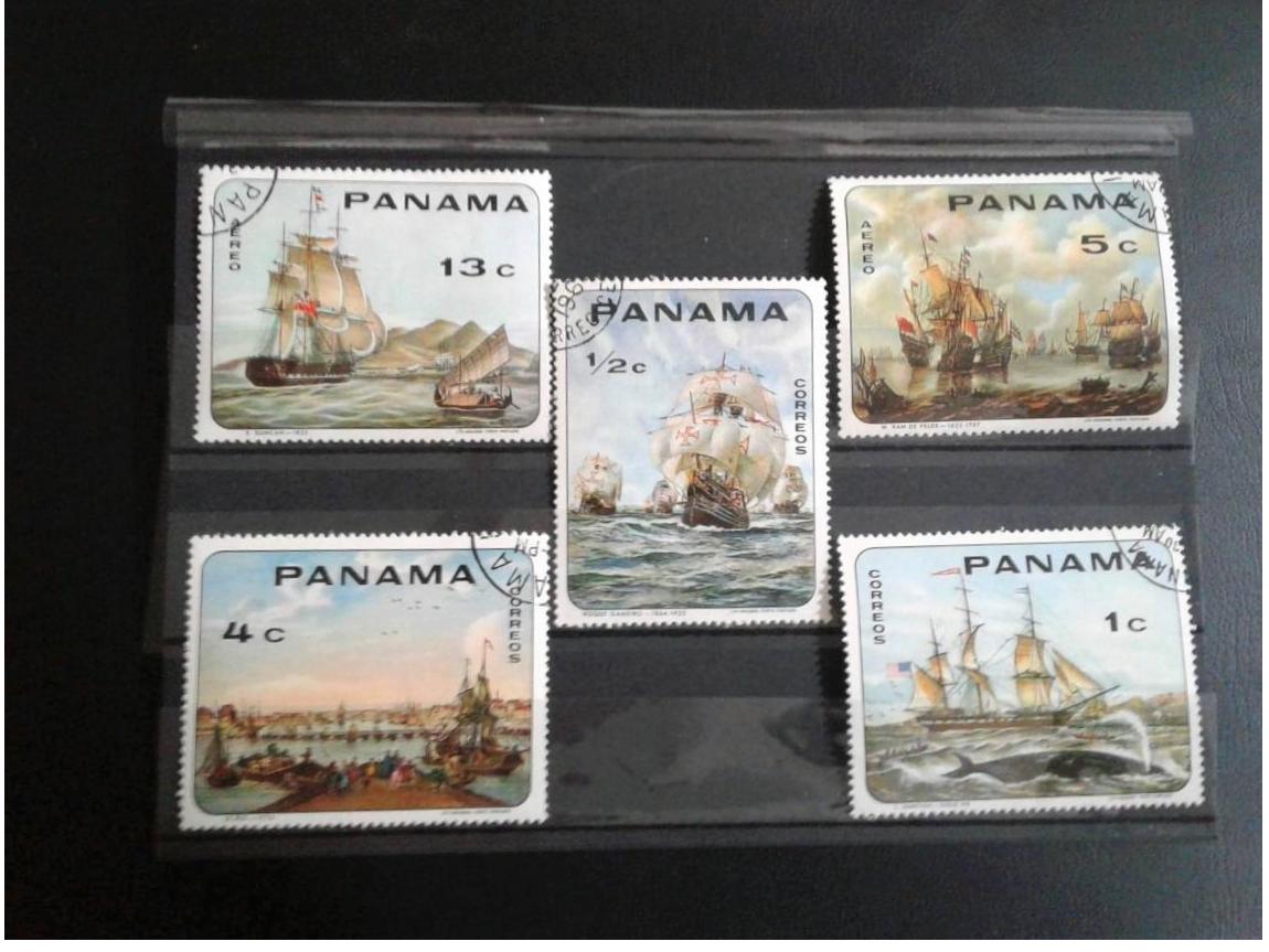 5 عدد تمبر پاناما باچسب مهر تجاری Cto