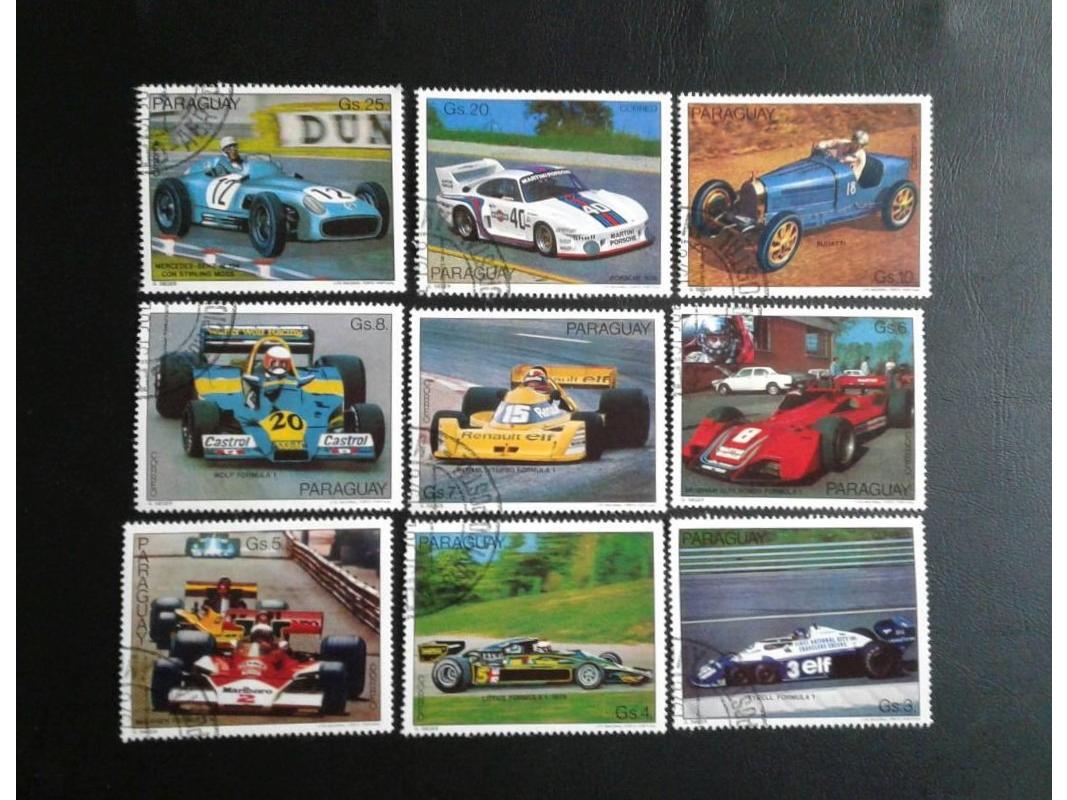9 عدد تمبر پاراگوئه با چسب مهر تجاری Cto