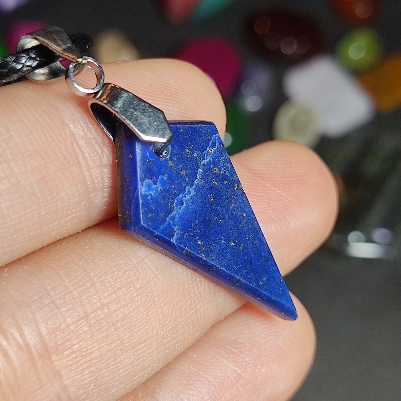 گردنبند سنگ لاجورد معدنی کد 10061