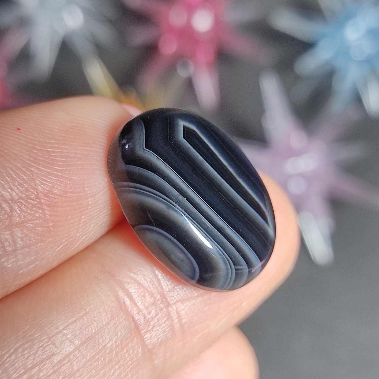 نگین سنگ اونیکس سلیمانی معدنی کد 10093