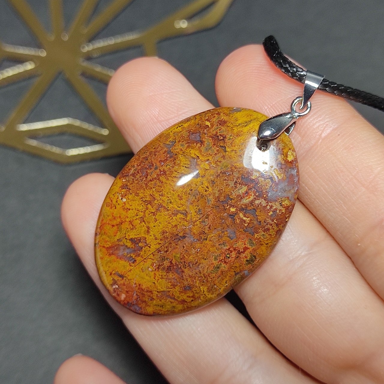 آویز گردنبند سنگ طبیعی عقیق معدنی کد 10177