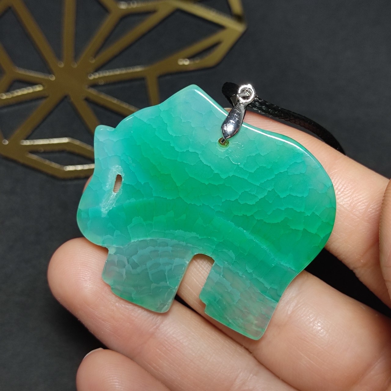 آویز درشت سنگ عقیق دراگون معدنی  کد  10188