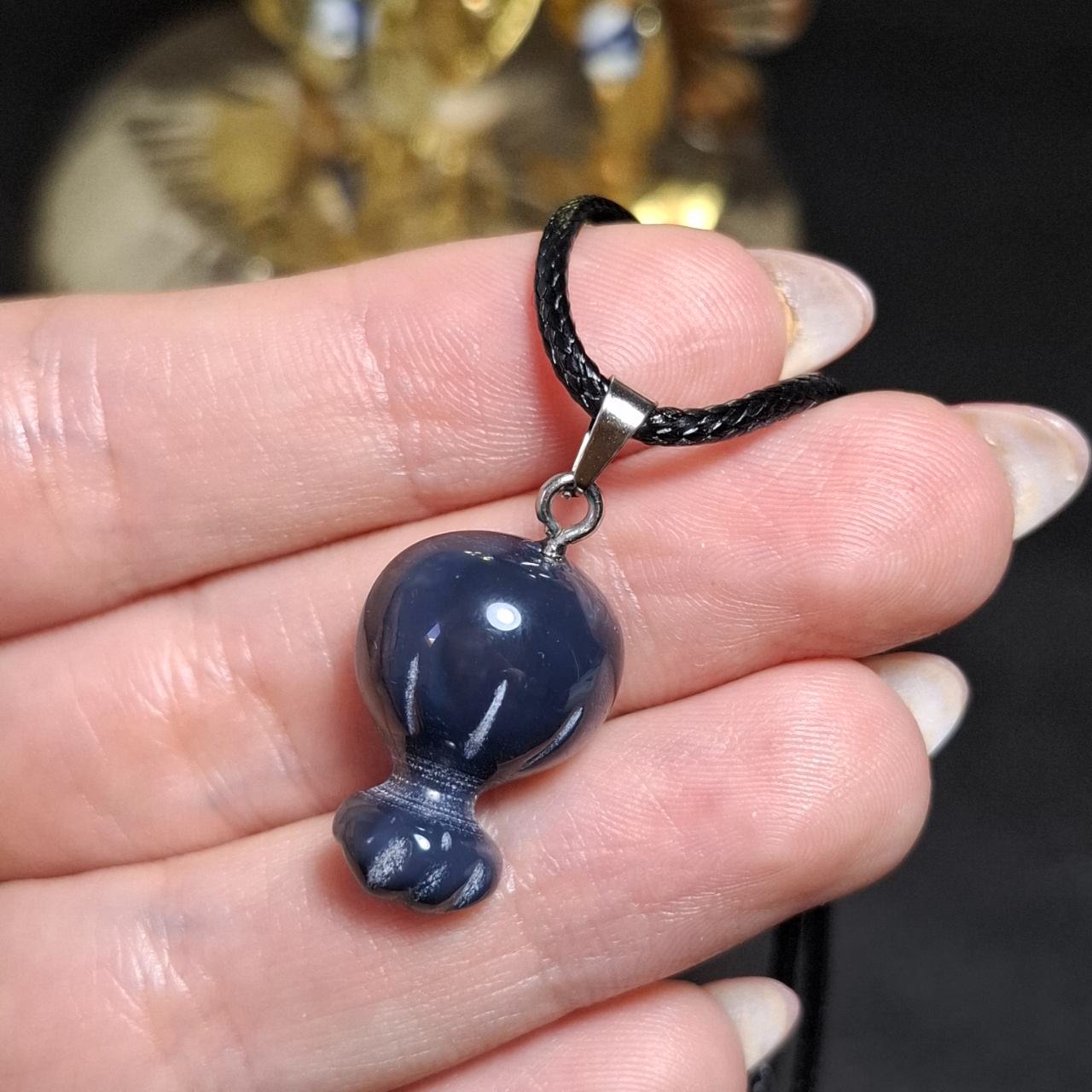 گردنبند آویز سنگ عقیق معدنی کد 10443