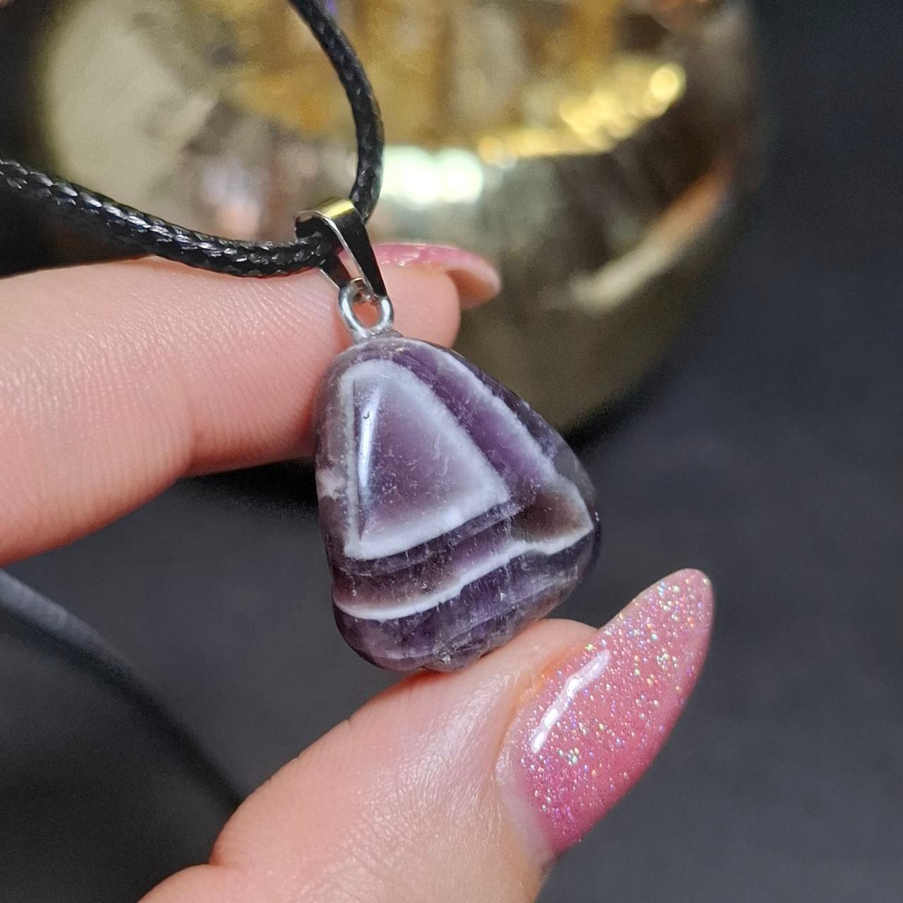  گردنبند آویز سنگ آمیتیست معدنی کد 10446