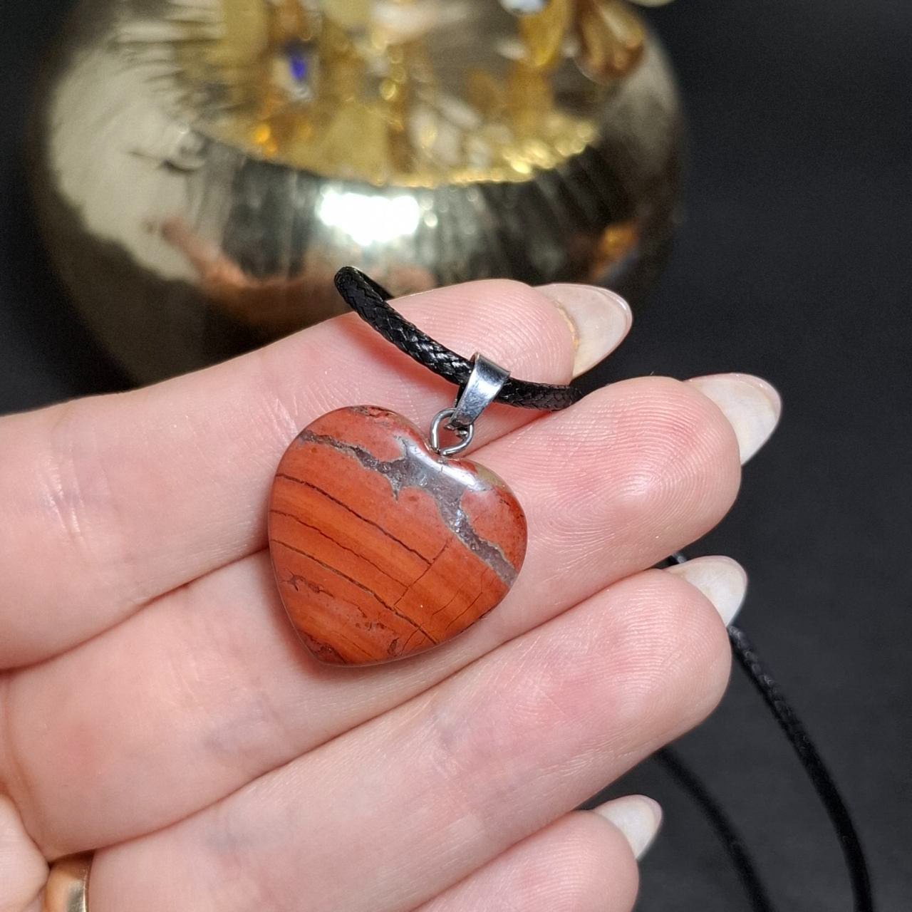 گردنبند آویز سنگ جاسپر خونی معدنی کد10454