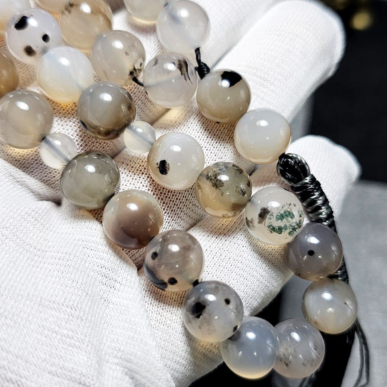  تسبیح 33 دانه عقیق کبود معدنی کد 10462