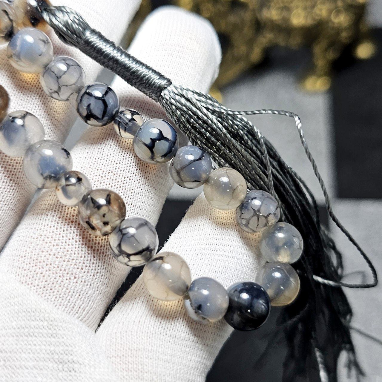  تسبیح 33 دانه عقیق دراگون معدنی کد 10463