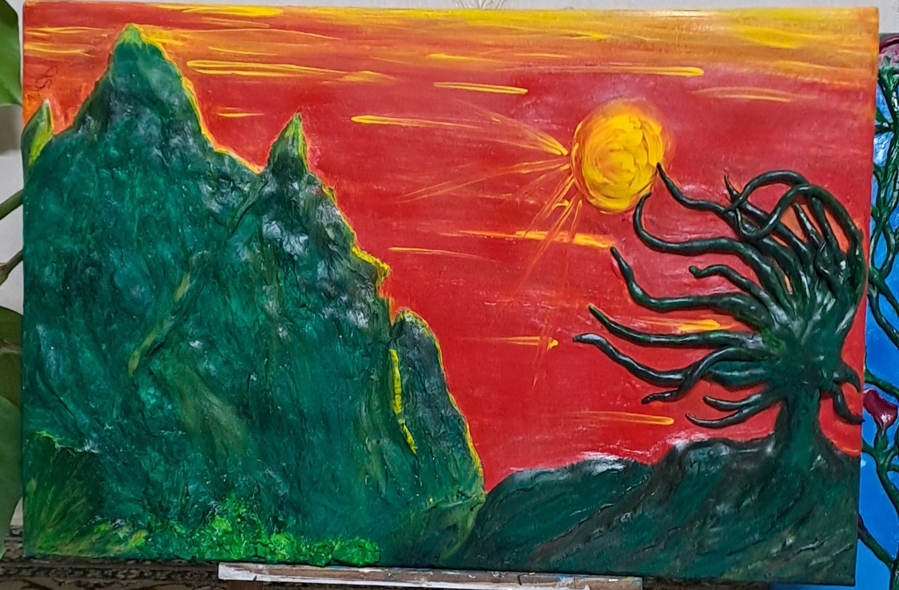 تابلو گچبرس مدرن نقش برجسته روی بوم