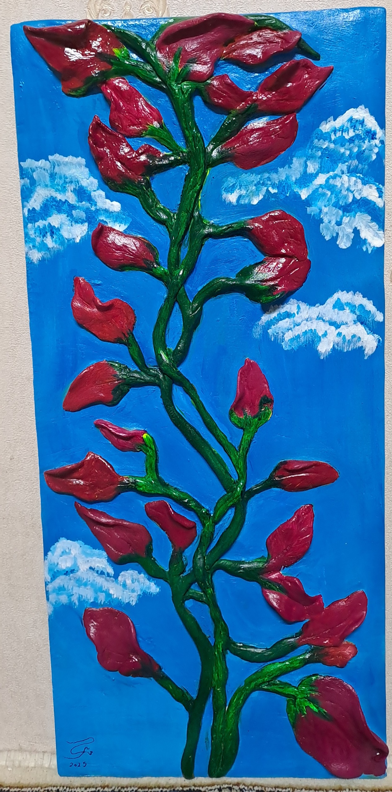 تابلو گچبری مدرن نقش برجسته روی چوب