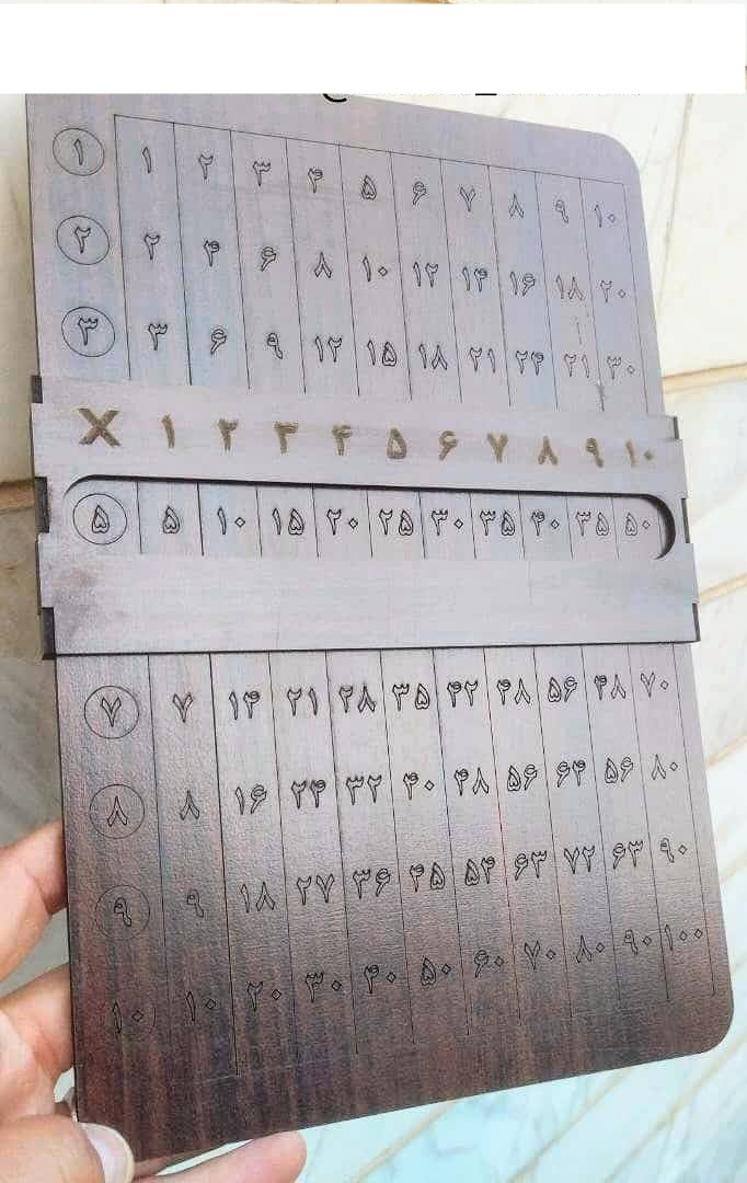 جدول ضرب کمک آموزشی دبستانی چوبی کشویی