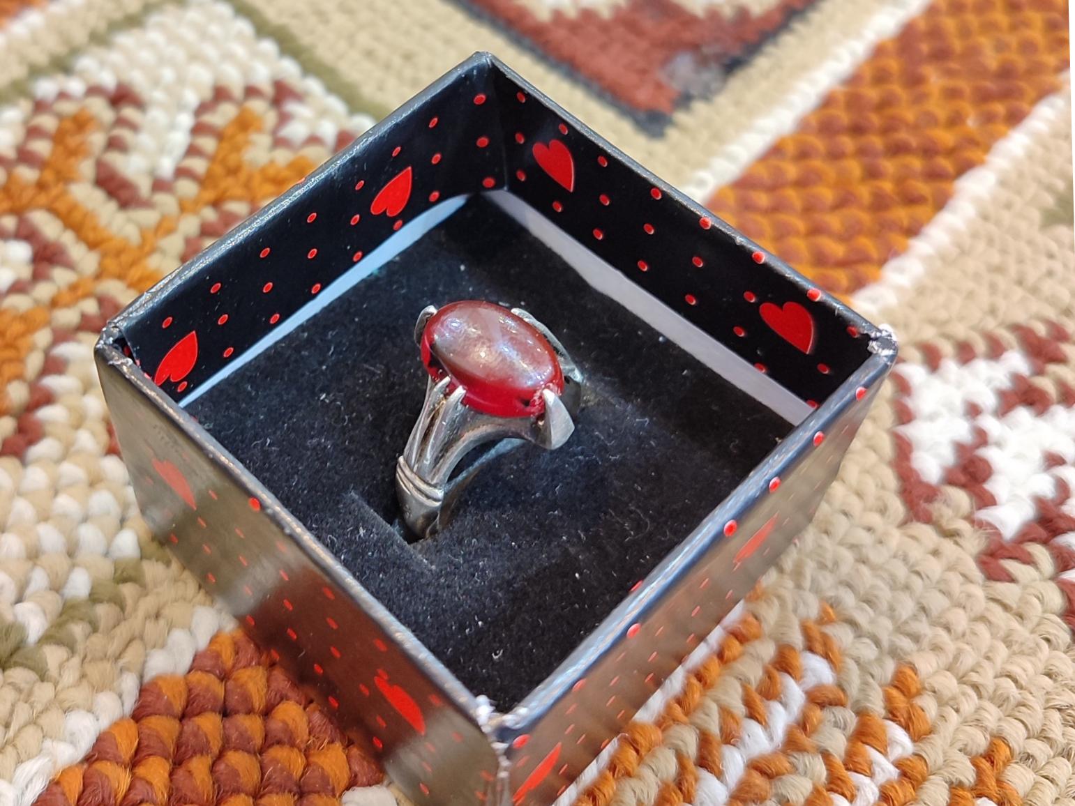 انگشتر نقره عیار 950 عقیق شجردار