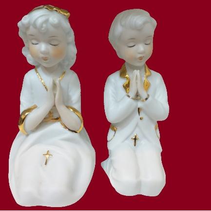 ست مجسمه دختر و پسر در حال دعا تزئینی و ظریف