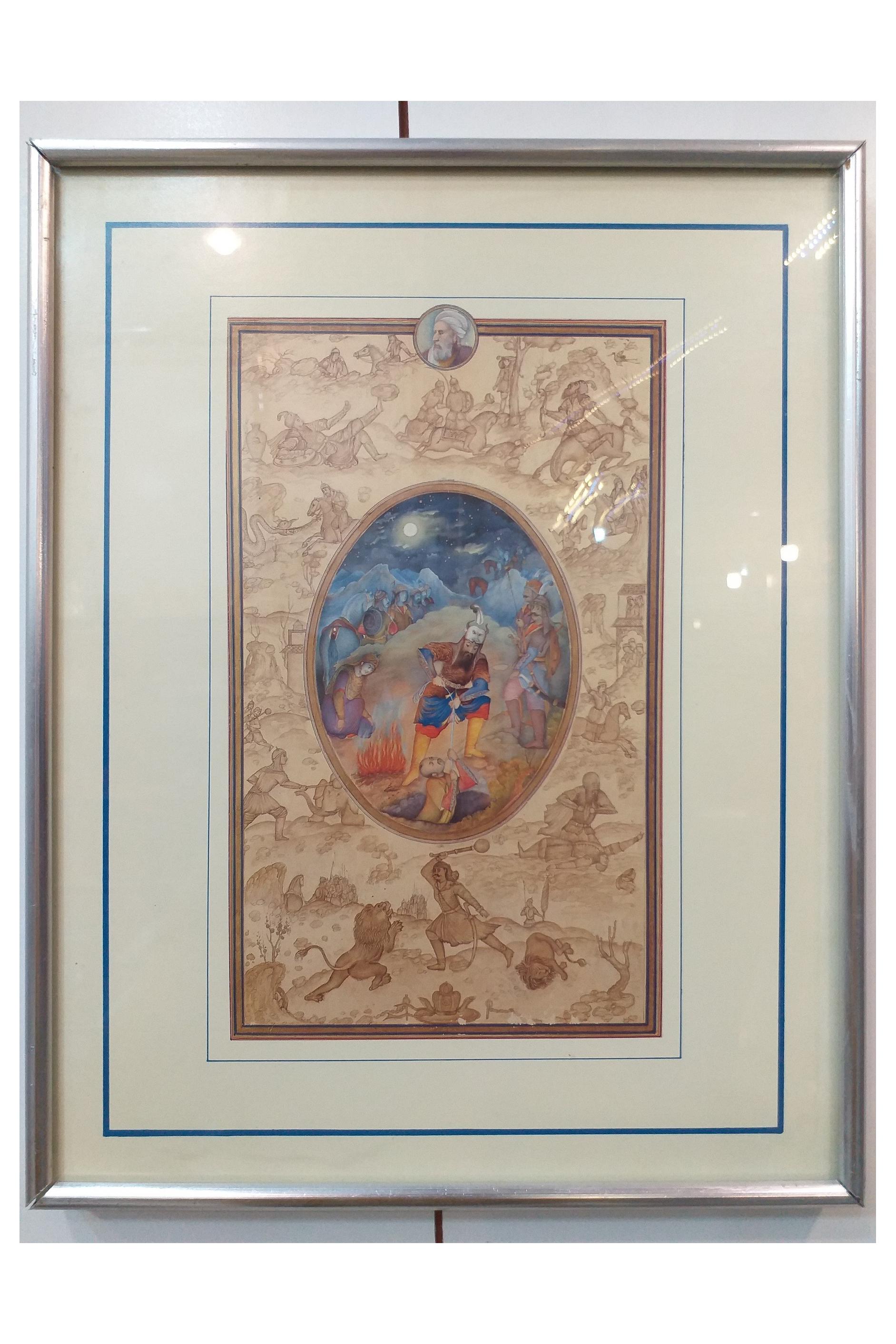 تابلو کپی مینیاتور رستم و بیژن