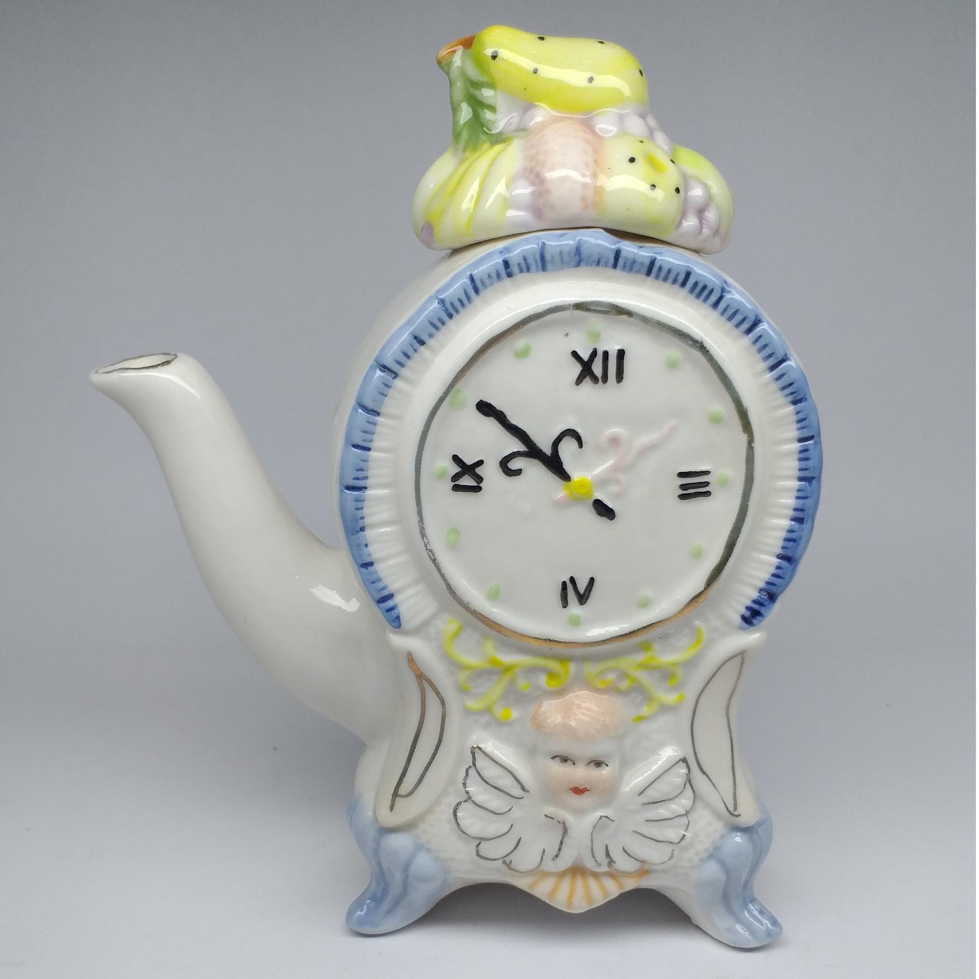 قوری سرامیکی مدل ساعت