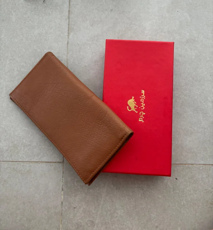 کیف پول چرم قهوهای مردانه