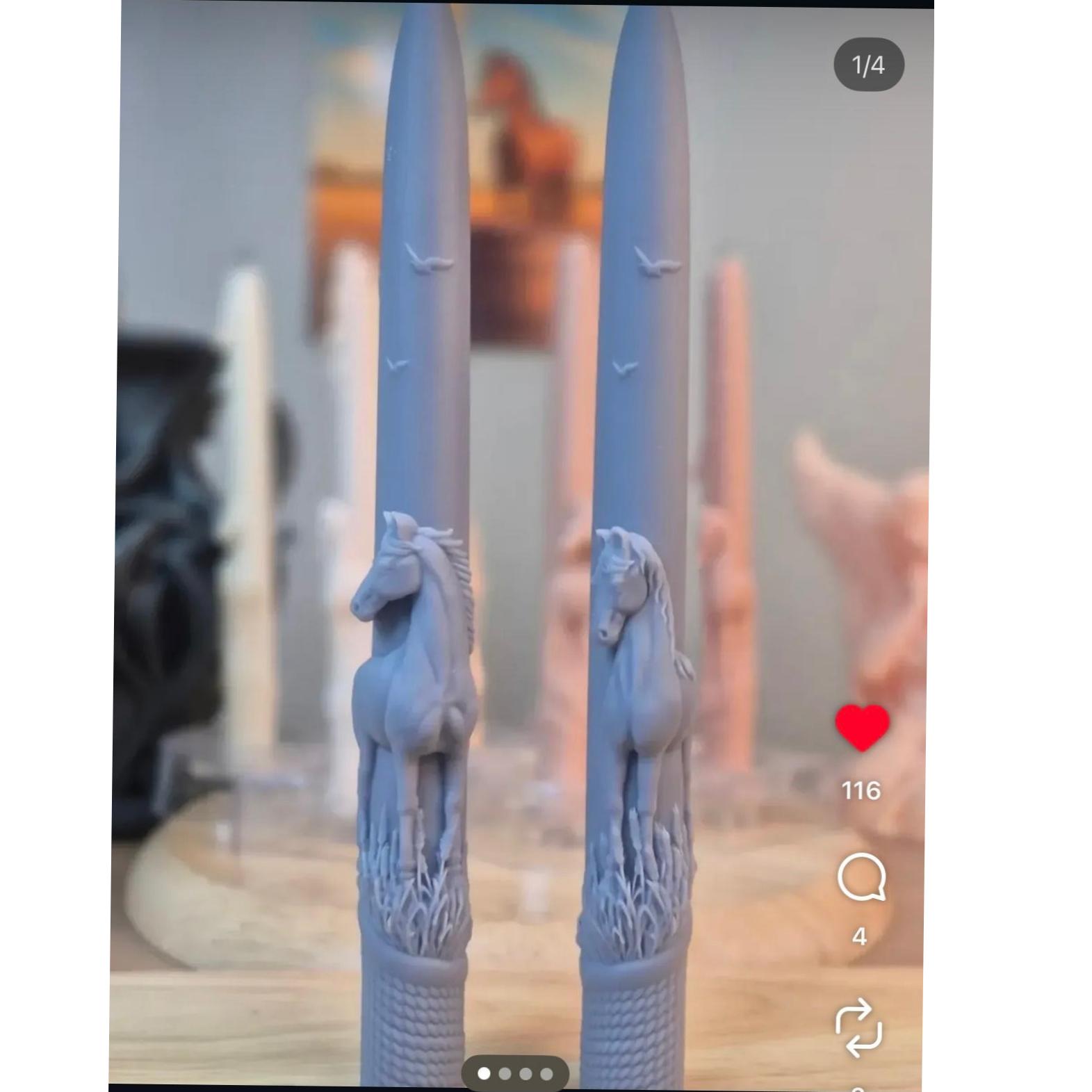 قالب سیلیکونی شمع قلمی اسب دو عددی نماد سال