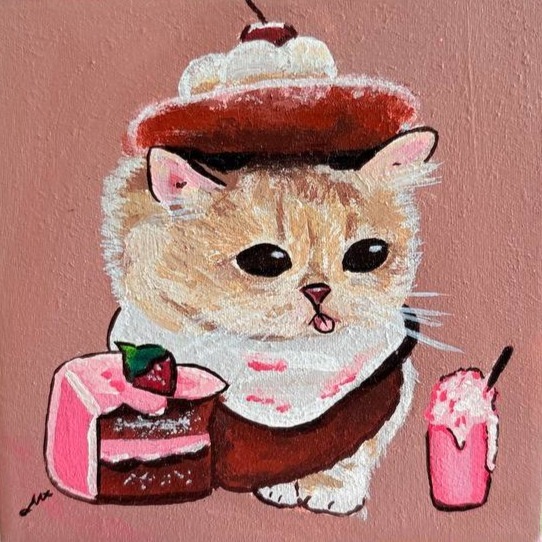 تابلو نقاشی پیشی شکمو