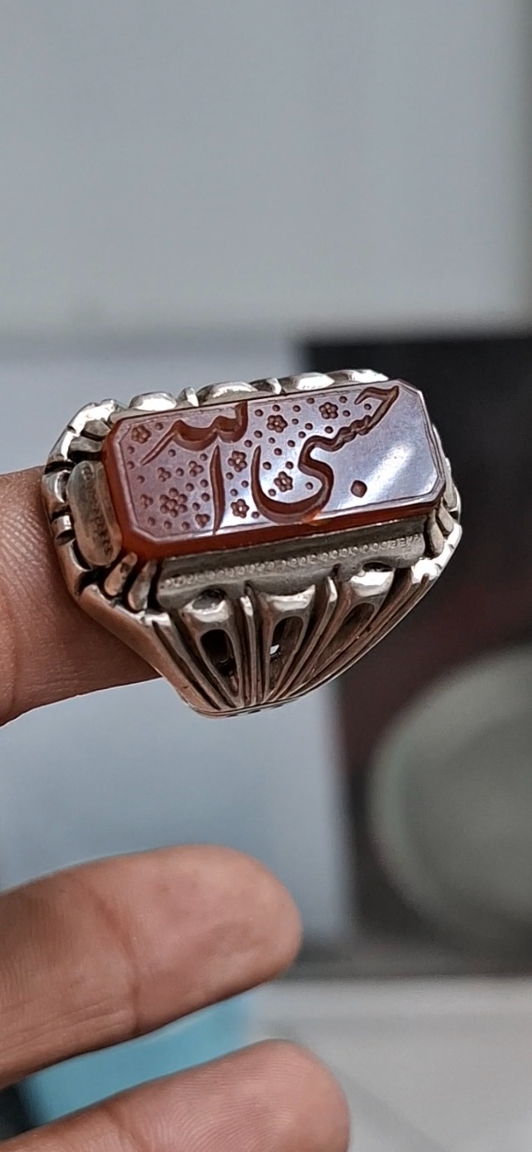 انگشتر عقیق سرخ باذکر حسبی الله