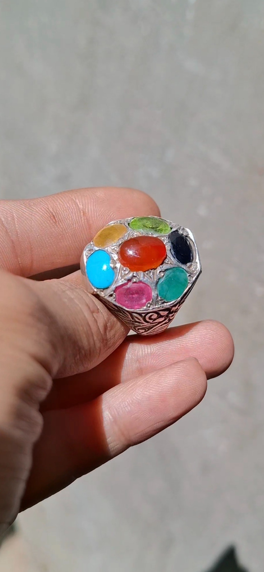 انگشتر 7جواهر بانگین های اصلی وباکیفیت