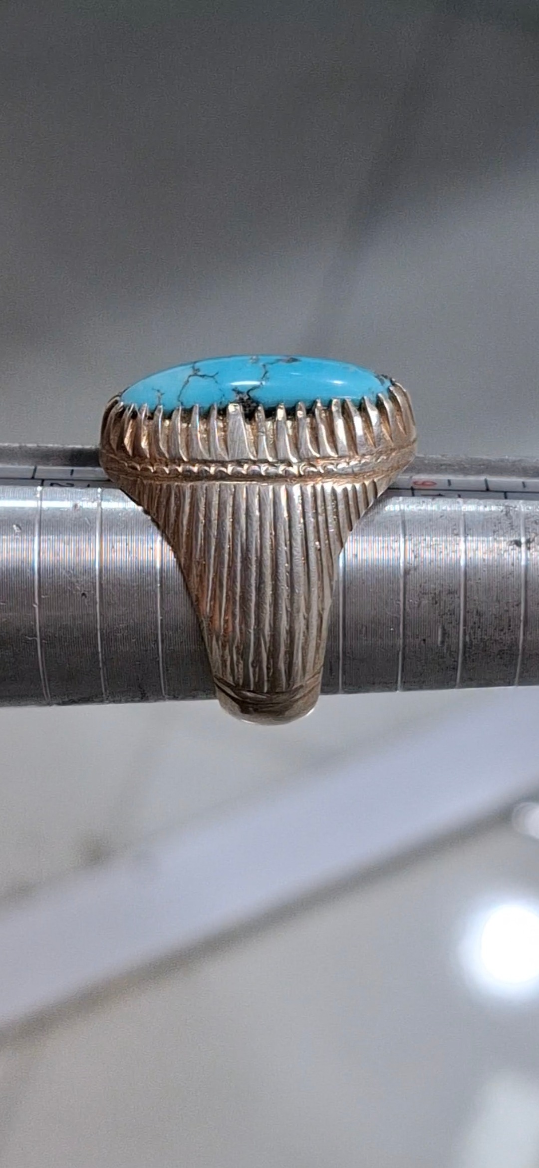 انگشترفیروزه نیشابوراصلی خوشرنگ رکاب دستساز