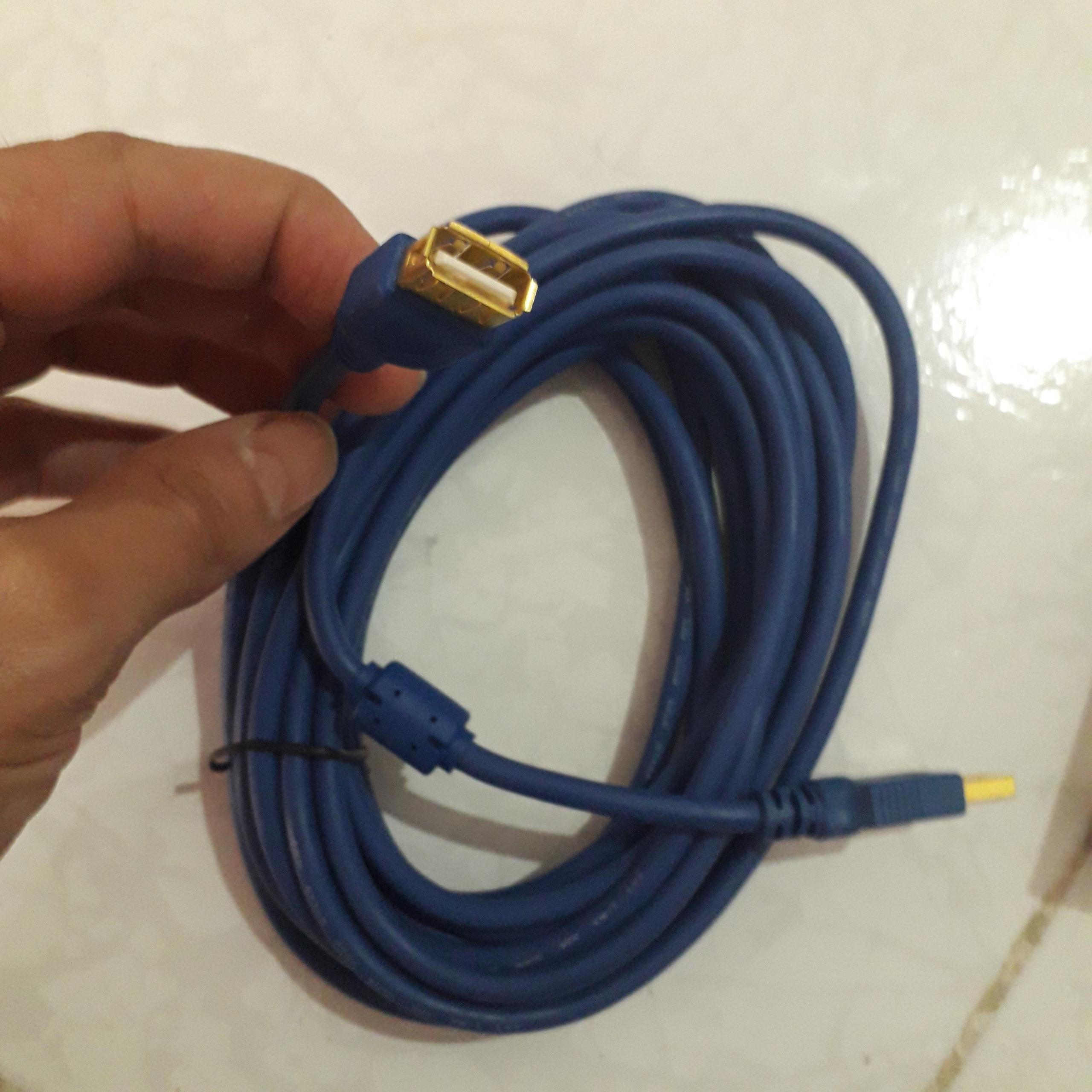 کابل 5 متری سر طلایی Usb