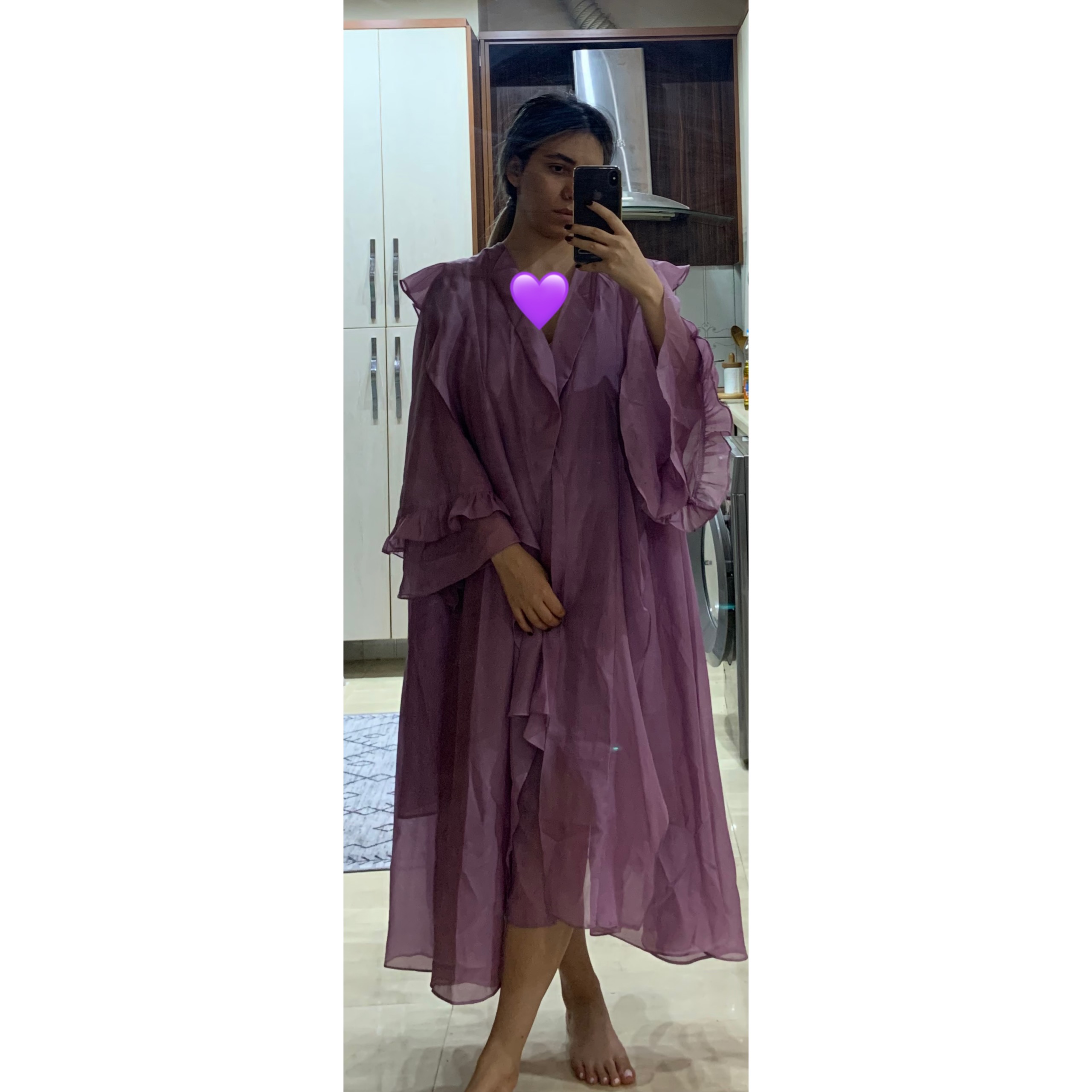 مانتو حریر بنفش