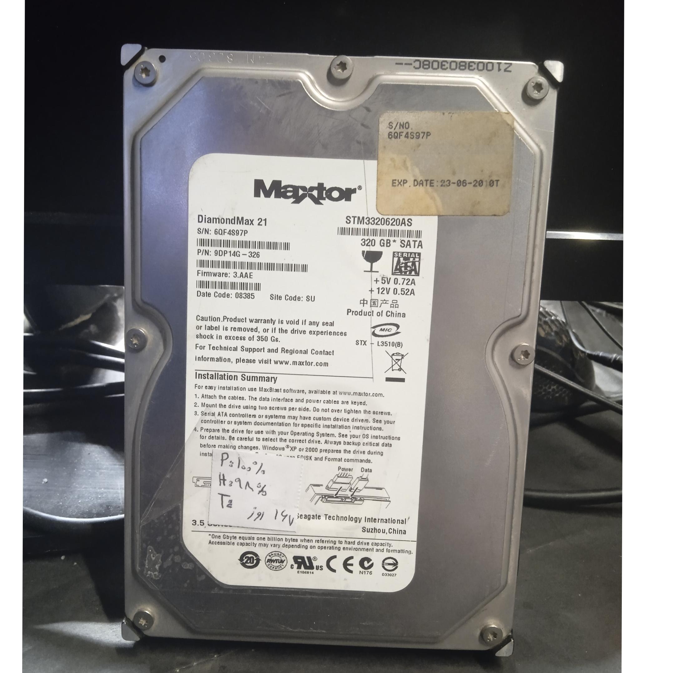 هارد 320 گیگ مکستور (هلث 98 درصد ) HDD 320G Maxtor