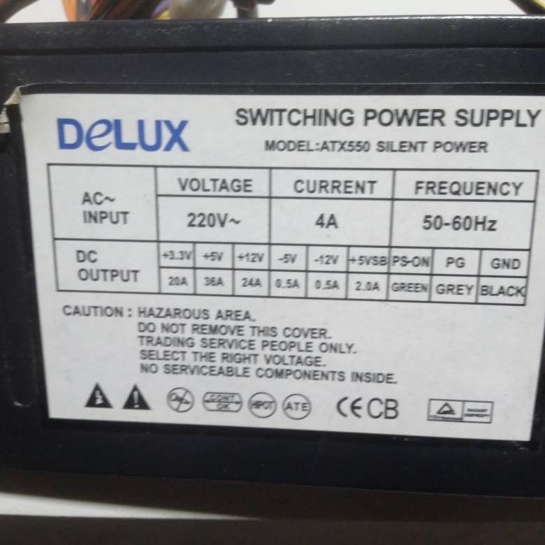 پاور کامپیوتر 250 وات دی لاکس استوک Power ATX550