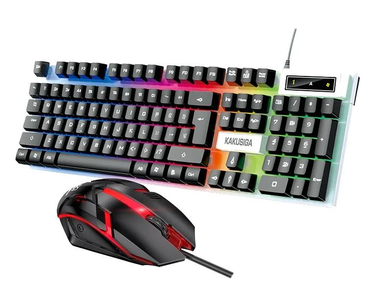 کیبورد و موس سیم دار بک لایت RGB کاکوسیگا