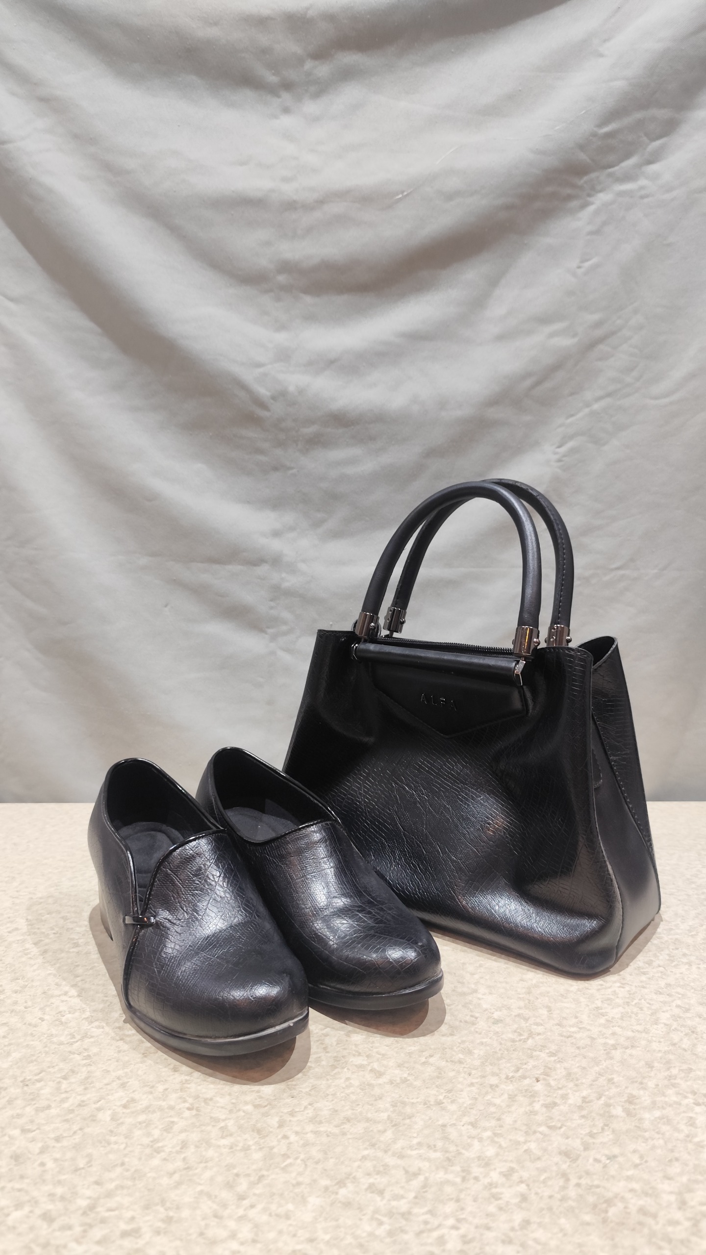 کیف و کفش ست رسمی زنانه طرح چرم