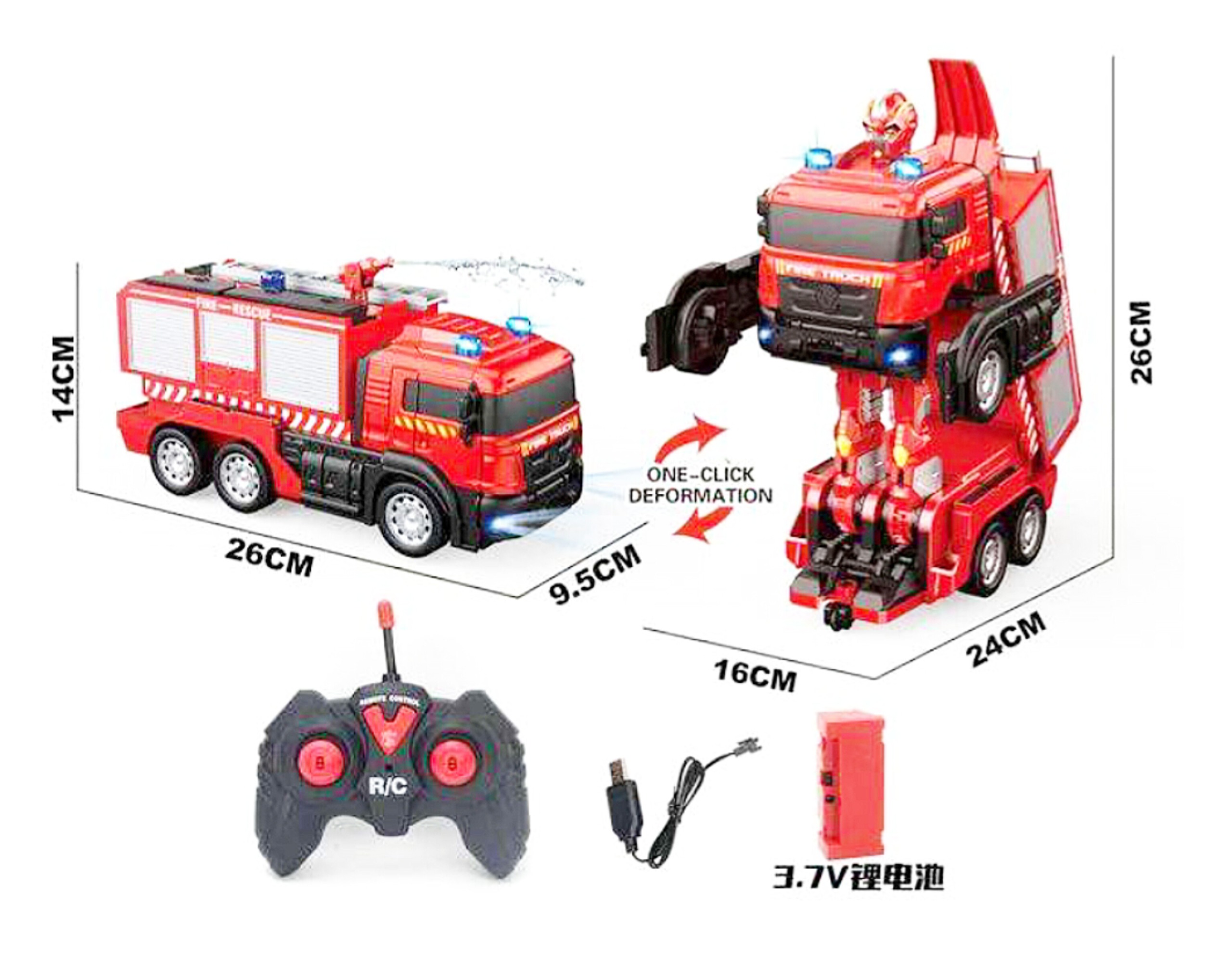  ماشین آتش نشانی کنترل شارژی تبدیل شونده