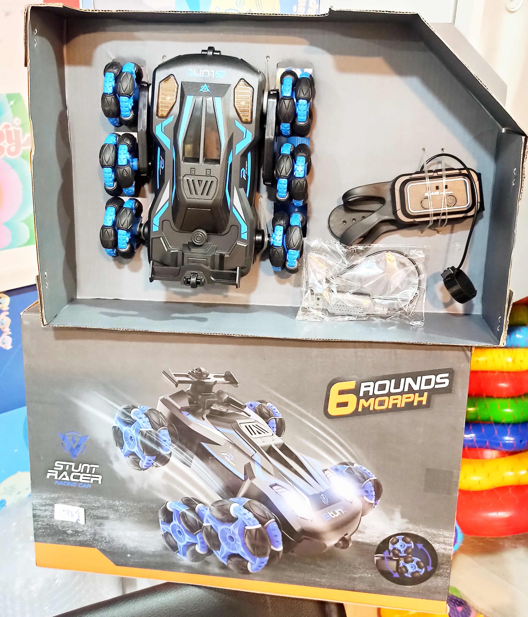 اسباب بازی ماشین کنترل شارژی چرخ بازویی تاشو