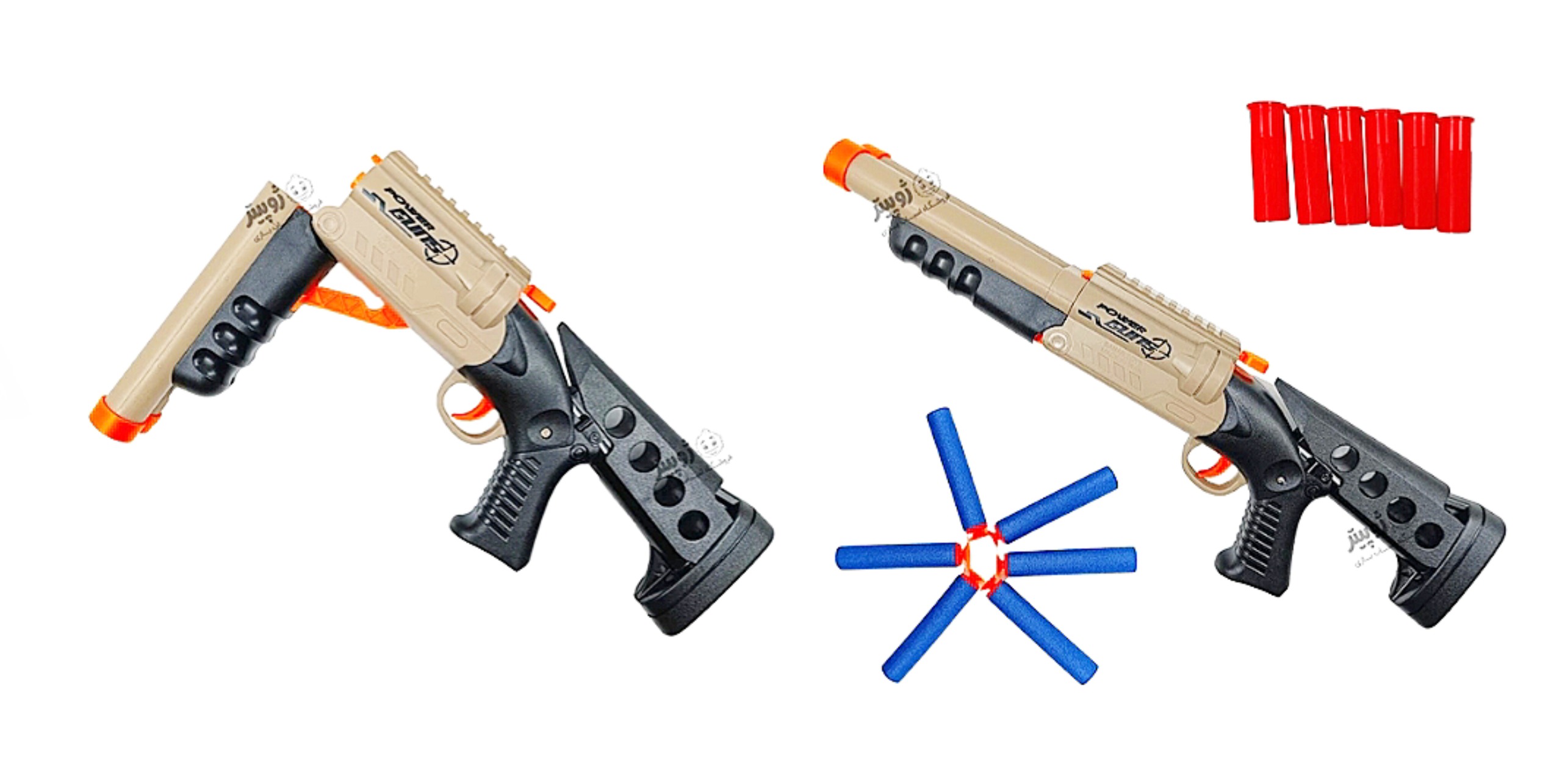 اسباب بازی تفنگ دولول پوکه پران