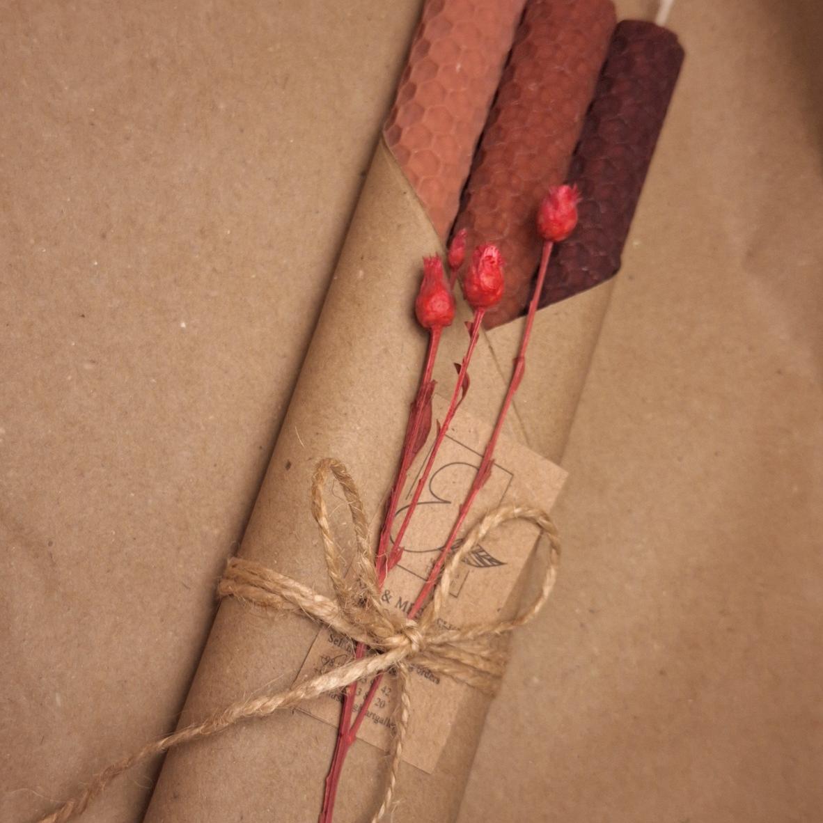 شمع 3 عددی موم طبیعی