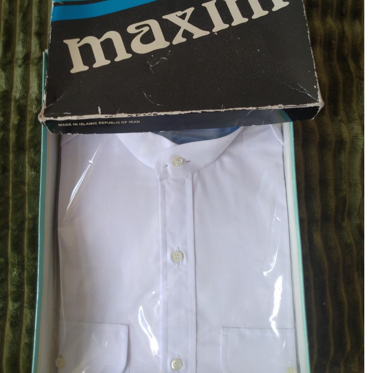 پیراهن ماکسیم اصل یقه دیپلمات . سفید رنگ