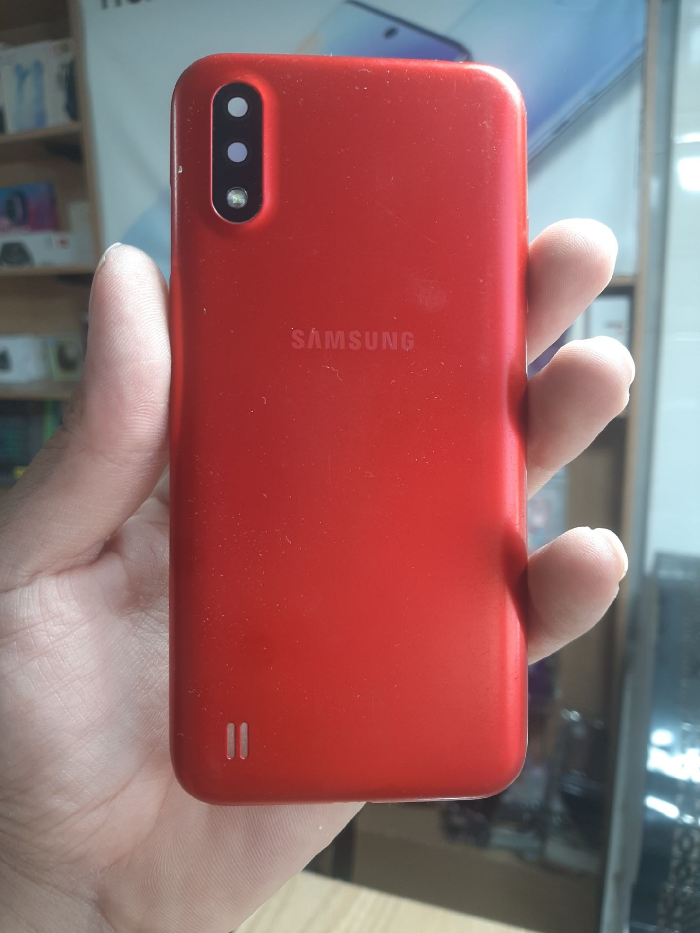 درب پشت گوشی Samsung A01 - رنگ قرمز - روکاری